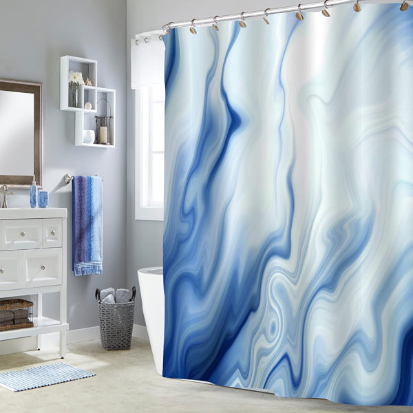Rubbermaid Marble Shower Curtain with Hooks Included Wayfair Canada